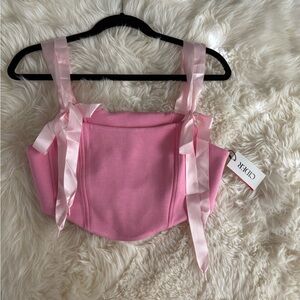 NWT Cider Pink Corset with Ribbon Straps medium